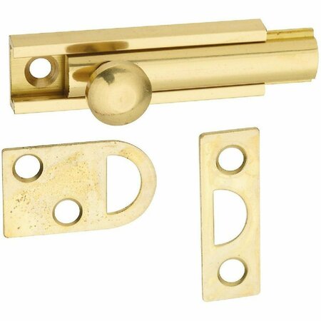 NATIONAL Gallery Series 2 In. Polished Brass Door Surface Bolt N197962